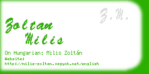 zoltan milis business card
