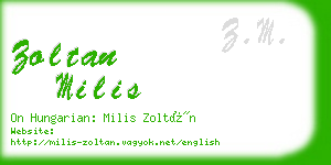 zoltan milis business card